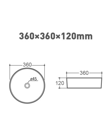 Раковина накладная (36х36) Orange  B09-360W белый глянец